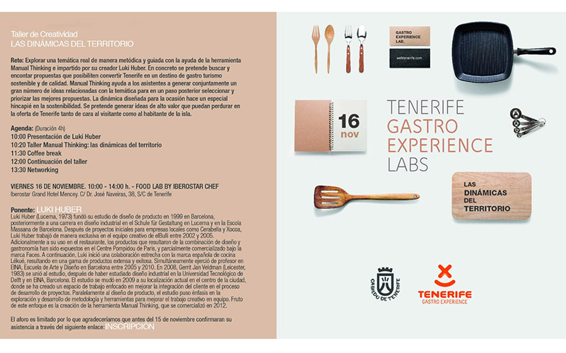 Luki Huber protagoniza el próximo Tenerife Gastro Experience Labs