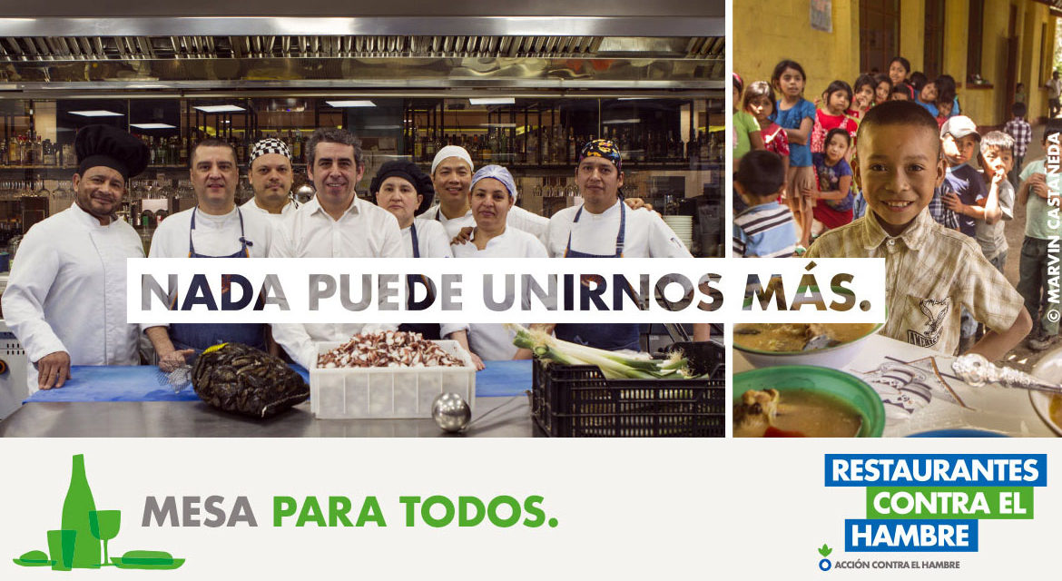 Más de 1300 buenos restaurantes buenos en España se unen para luchar contra el hambre en el mundo